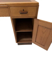 Art Deco Modernist Desk with Asymmetric Open Bookcase, 1920s